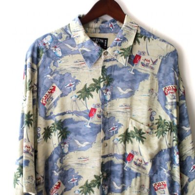 画像1: Pattern Shirt / Sea Aloha / size: 2XL