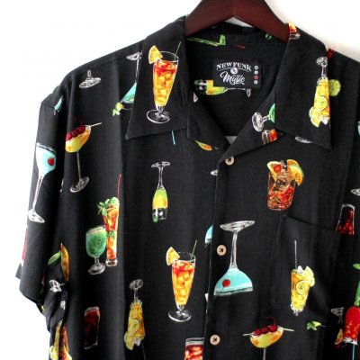 画像1: Pattern Shirt / Cocktail Black / size: XL