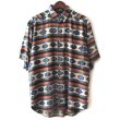 画像1: Pattern Shirt / Sapphire / size: XL (1)