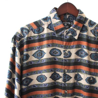 画像1: Pattern Shirt / Sapphire / size: XL