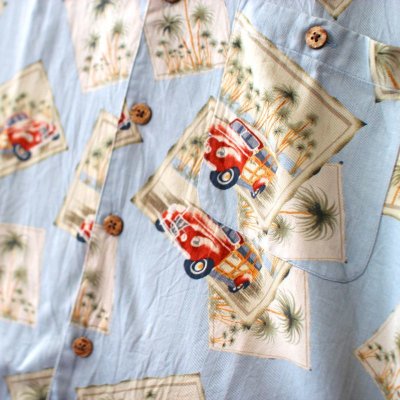 画像2: Pattern Shirt / L.Blue Bus / size: XL