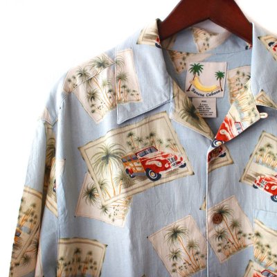 画像1: Pattern Shirt / L.Blue Bus / size: XL