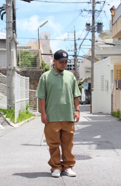 画像2: 【NEWFUNK】HALF ZIP LINEN SHIRT (Light Green)