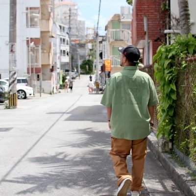 画像3: 【NEWFUNK】HALF ZIP LINEN SHIRT (Light Green)