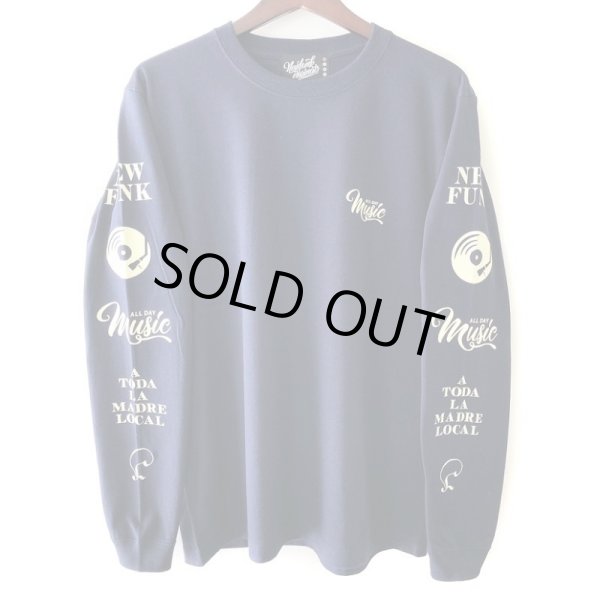 画像2: 【NEWFUNK】MUSIC ALL DAY LONG SLEEVE SHIRT (Navy) (2)