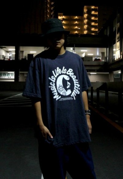 画像1: 【NEWFUNK】Music is Life TEE (H.NAVY)