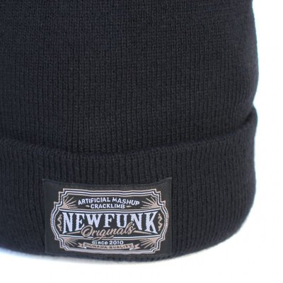 画像1: 【NEWFUNK】AMKZTAG KNIT CAP (BLACK)