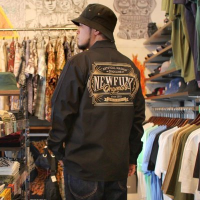 画像1: 【NEWFUNK】AMKZTAG OPEN COLLAR LONG SLEEVE SHIRT (Black)