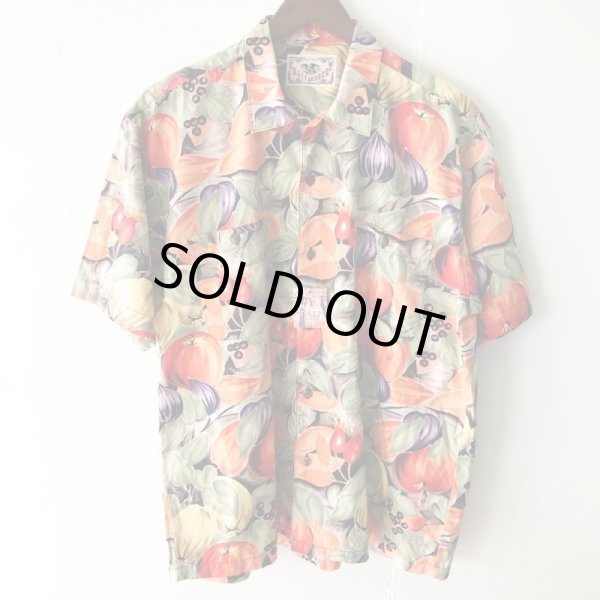 画像1: Pattern Shirt / Orange Fruit / size: L (1)