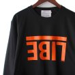 画像3: 【LIBE BRAND × NEWFUNK】UPSIDEDOWN BIG LOGO LONG SLEEVE SHIRT (Bk/Orange) (3)