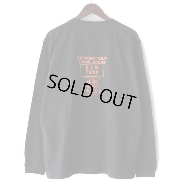 画像2: 【LIBE BRAND × NEWFUNK】UPSIDEDOWN BIG LOGO LONG SLEEVE SHIRT (Bk/Orange) (2)