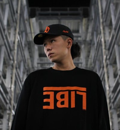 画像2: 【LIBE BRAND × NEWFUNK】UPSIDEDOWN BIG LOGO LONG SLEEVE SHIRT (Bk/Orange)