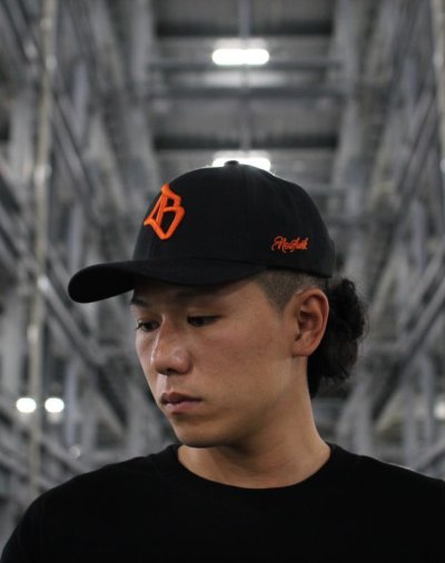 画像1: 【LIBE BRAND × NEWFUNK】LB OG LOGO SNAPBACK CAP (Bk/Orange)