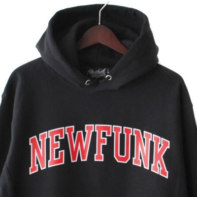 画像1: 【NEWFUNK】COLLEGE LOGO HOODIE (Black)