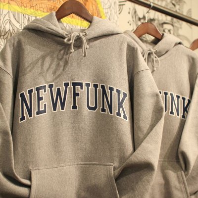 画像1: 【NEWFUNK】COLLEGE LOGO HOODIE (Gray)