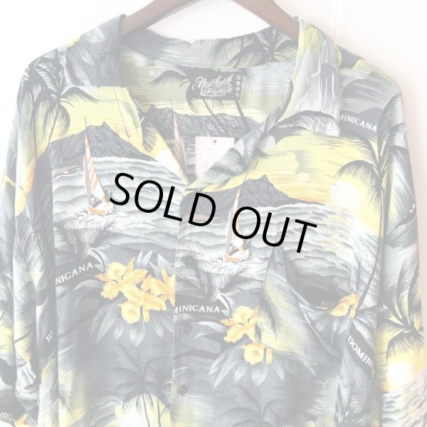 画像1: Pattern Shirt / yellow leaf / size: 2XL (1)