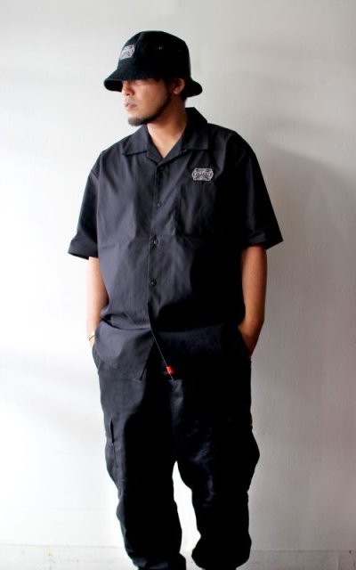 画像2: 【NEWFUNK】AMKZTAG OPEN COLLAR SHIRT (Black)