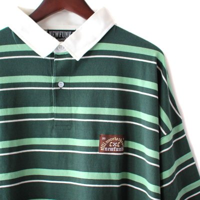 画像1: 【NEWFUNK】Border Rugby Shirt (Green)