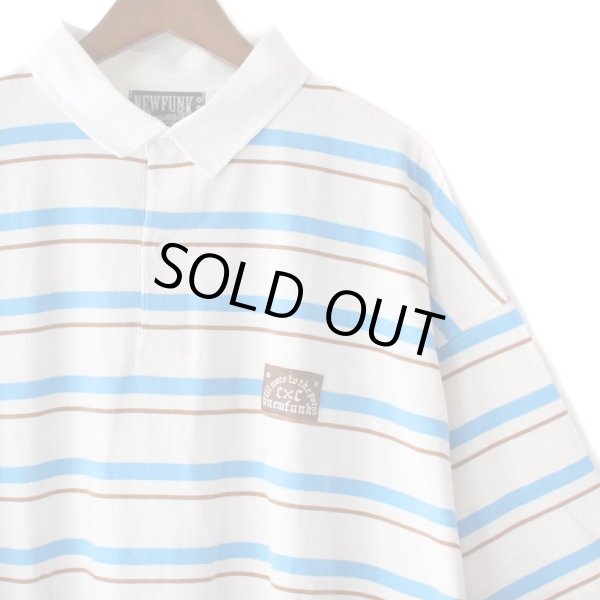 画像2: 【NEWFUNK】Border Rugby Shirt (White) (2)