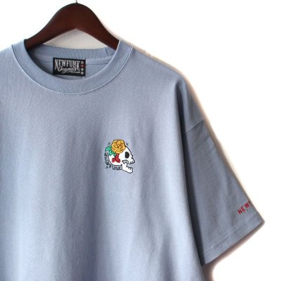 画像1: 【NEWFUNK】SKULL FLOWER TEE (Acid Blue)