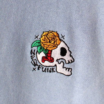 画像2: 【NEWFUNK】SKULL FLOWER TEE (Acid Blue)