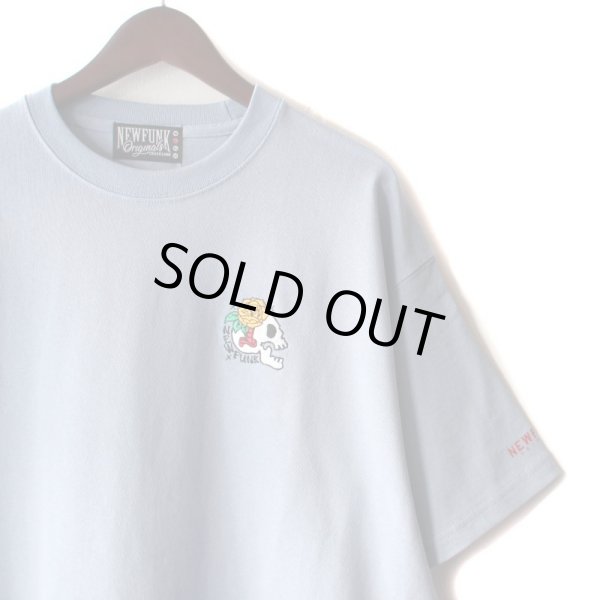 画像2: 【NEWFUNK】SKULL FLOWER TEE (Acid Blue) (2)