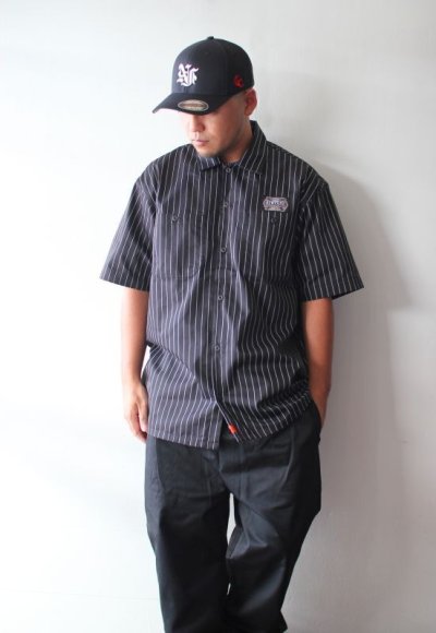 画像1: 【NEWFUNK】AMKZTAG STRIPE SHIRT (Black)