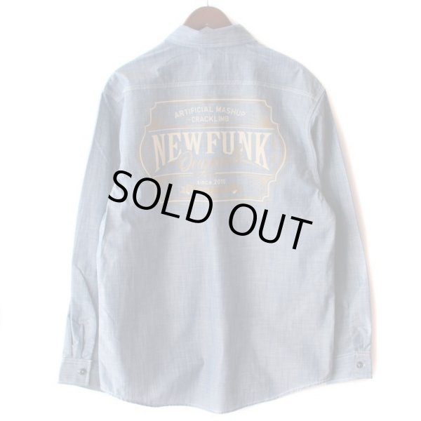 画像2: 【NEWFUNK】AMKZTAG Chambray Long Sleeve Work Shirt (2)