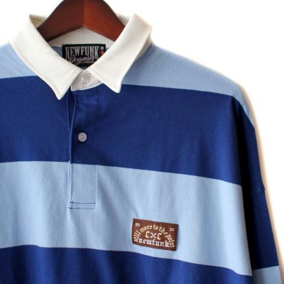 画像1: 【NEWFUNK】Short Length Rugby Shirt (Blue)