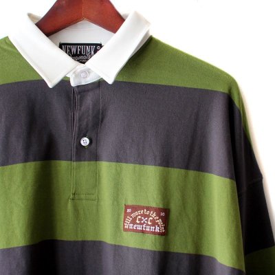 画像1: 【NEWFUNK】Short Length Rugby Shirt (Green)