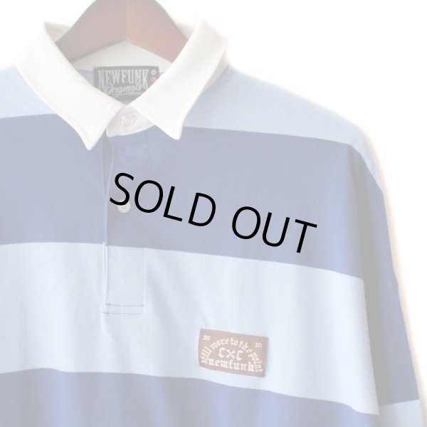 画像2: 【NEWFUNK】Short Length Rugby Shirt (Blue) (2)