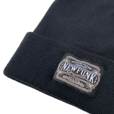 画像1: 【NEWFUNK】AMKZTAG KNIT CAP (Black)