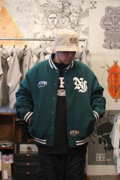 画像1: 【NEWFUNK】STILL STADIUM JACKET (Billiard Green)