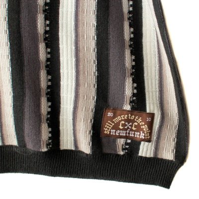 画像2: Jacquard Summer Knit Short Sleeve Shirt (Black)