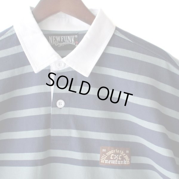画像2: Stripe Rugby Shirt (Navy) (2)