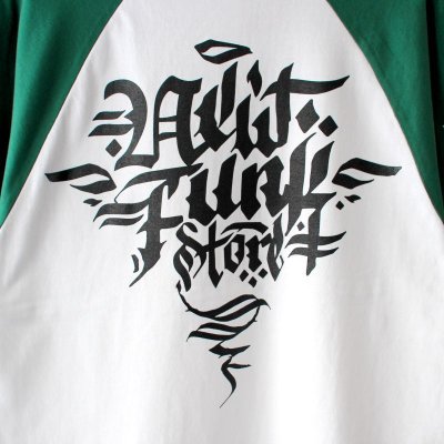 画像2: 【NEWFUNK】Roughing Raglan Long Sleeve Shirt (Grn/Wht)