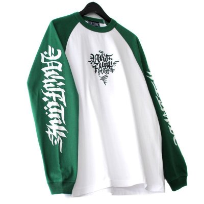 画像3: 【NEWFUNK】Roughing Raglan Long Sleeve Shirt (Grn/Wht)