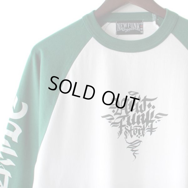 画像4: 【NEWFUNK】Roughing Raglan Long Sleeve Shirt (Grn/Wht) (4)