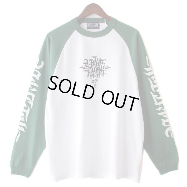 画像1: 【NEWFUNK】Roughing Raglan Long Sleeve Shirt (Grn/Wht) (1)