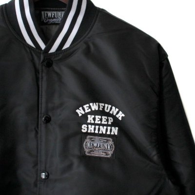 画像2: 【NEWFUNK】KEEP SHININ STADIUM NYLON JACKET (Black)