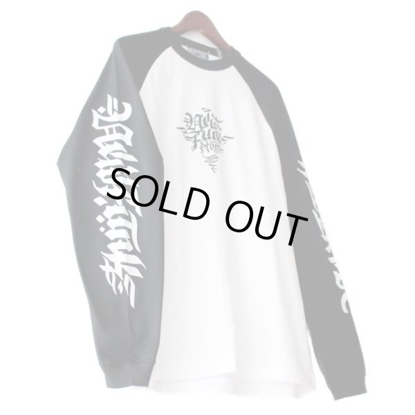 画像3: 【NEWFUNK】Roughing Raglan Long Sleeve Shirt (Blk/Wht) (3)