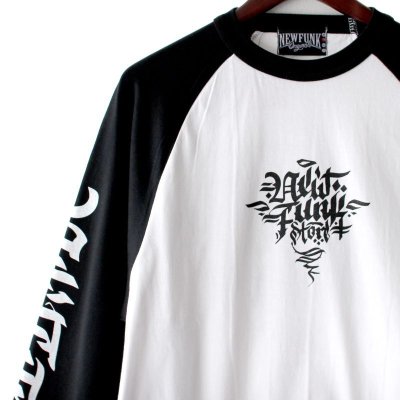 画像2: 【NEWFUNK】Roughing Raglan Long Sleeve Shirt (Blk/Wht)