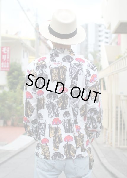 画像2: 【Ryukyu Pride Wear】Open Collar Long Sleeve Shirt -琉球舞踊- (2)