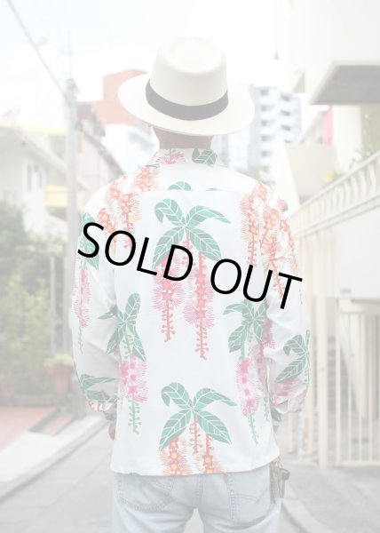 画像2: 受注発送【Ryukyu Pride Wear】Open Collar Long Sleeve Shirt -サガリバナ- (White) (2)