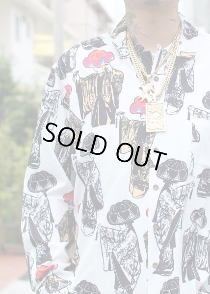 画像3: 【Ryukyu Pride Wear】Open Collar Long Sleeve Shirt -琉球舞踊- (3)