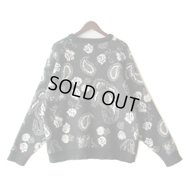 画像2: 【NEWFUNK】PAISLEY CREW NECK KNIT (Black) (2)