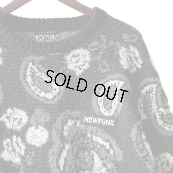 画像3: 【NEWFUNK】PAISLEY CREW NECK KNIT (Black) (3)