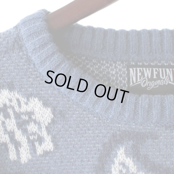 画像4: 【NEWFUNK】PAISLEY CREW NECK KNIT (Navy Blue) (4)