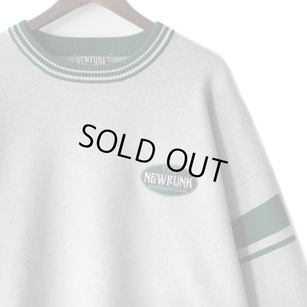 画像2: 【NEWFUNK】LINE CREW NECK KNIT (Gray) (2)