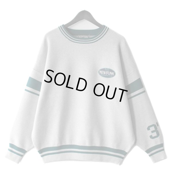 画像1: 【NEWFUNK】LINE CREW NECK KNIT (Gray) (1)
